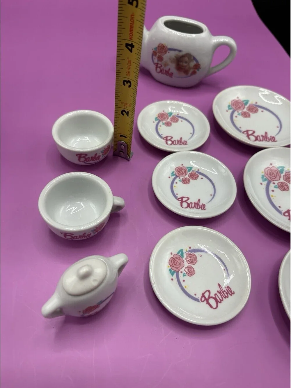 Vintage Barbie 1:6 Ceramic Tea Set Lot 9pc Replacement Lot